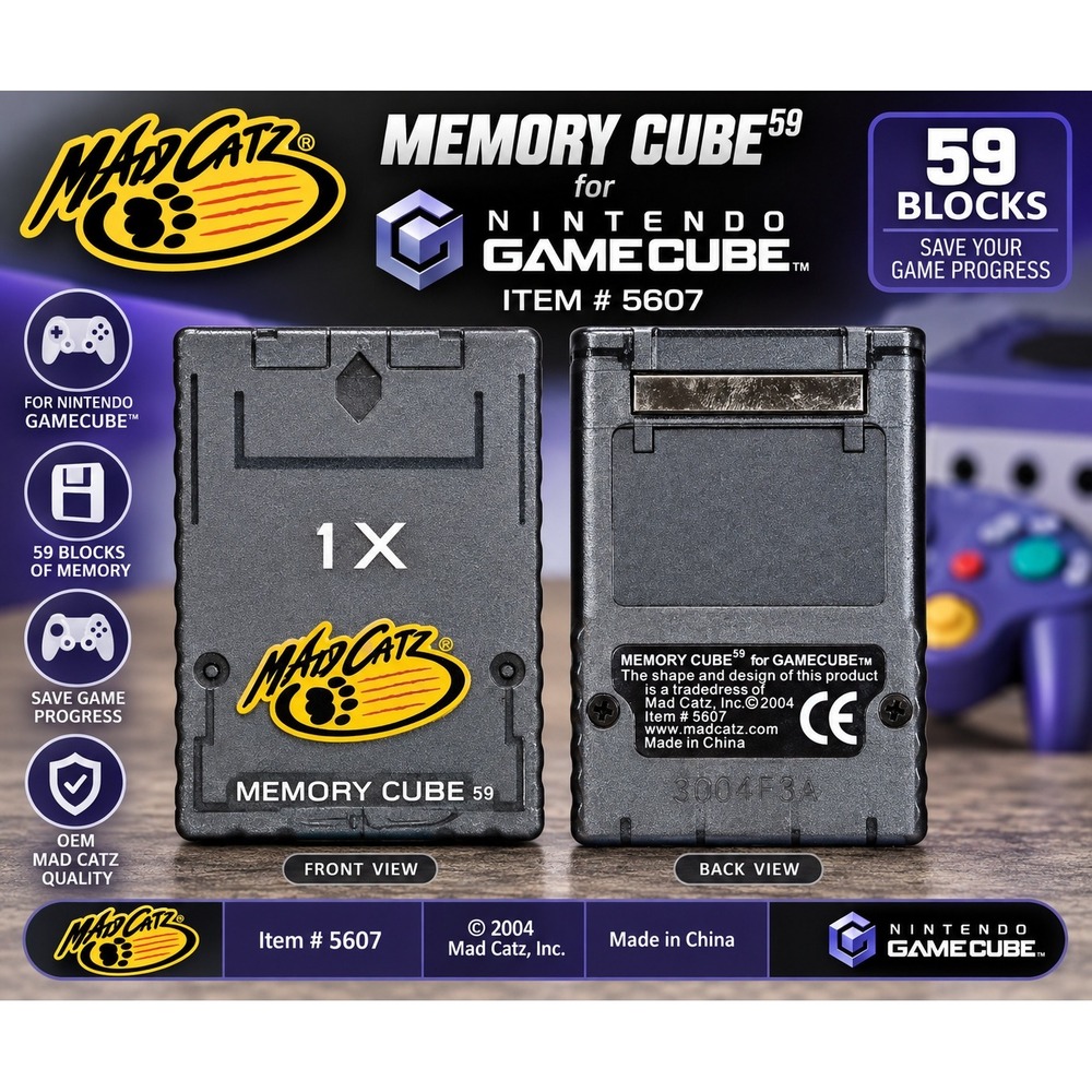 Mad Catz Memory Cube 59 for Nintendo GameCube 59 Blocks Grey Item 5607